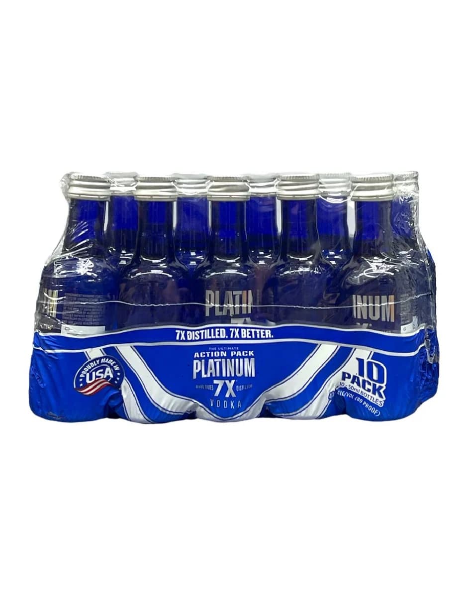Platinum Action Pk 7X Vodka 50ML 10 Pack