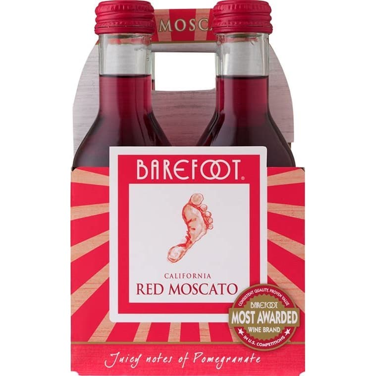 Barefoot Red Moscato 187ML 4 Pack