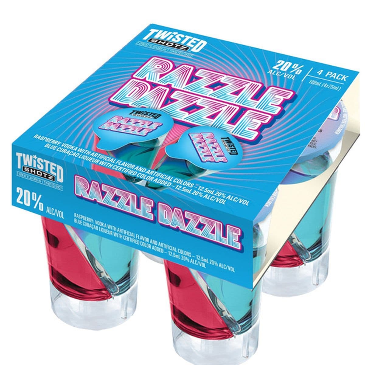 Twisted Shotz Razzel Dazzle 4 Pack