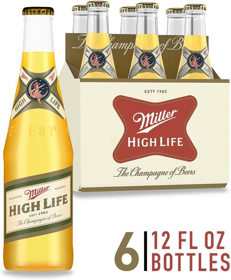 Miller High Life 12OZ Bottles 6 Pk
