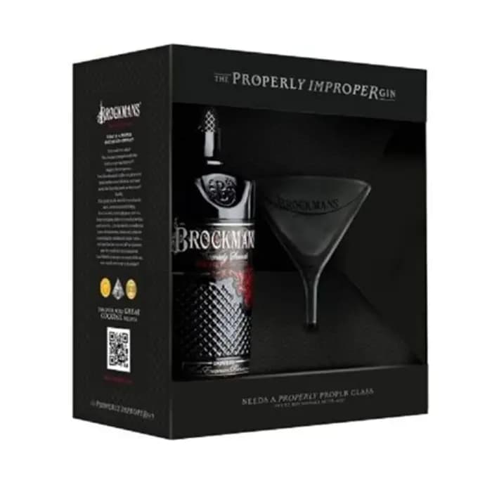 Brockmans Premium Gin with Martini Glass 750